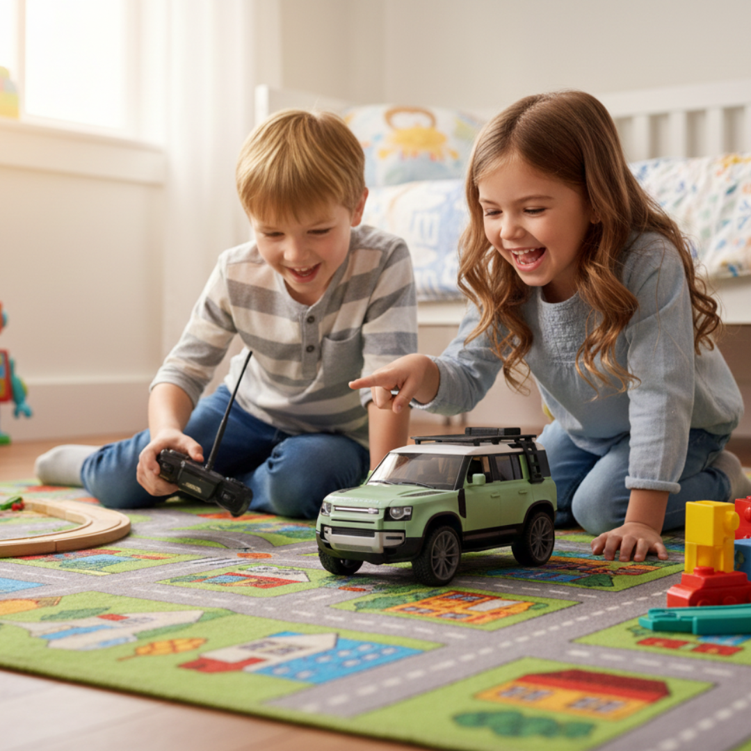 Defender SUV Car with Smoke Function | 5-Channel RC Adventure Vehicle – KidsBestie