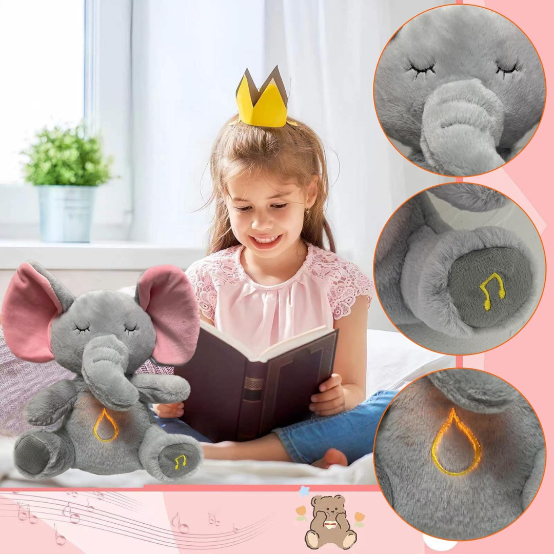 Breathing Elephant - Glowing Music for Baby Sensory Sleep Lights Rhythmic Soft Kids Toy ( Random colours will be sent)