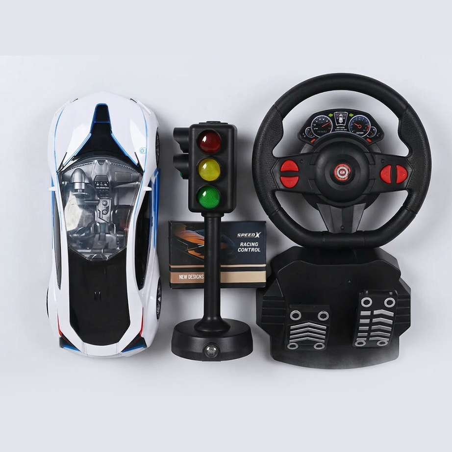 KidsBestie Super Fast BMW R/C Remote Control Racing Car with Steering Wheel & Pedals