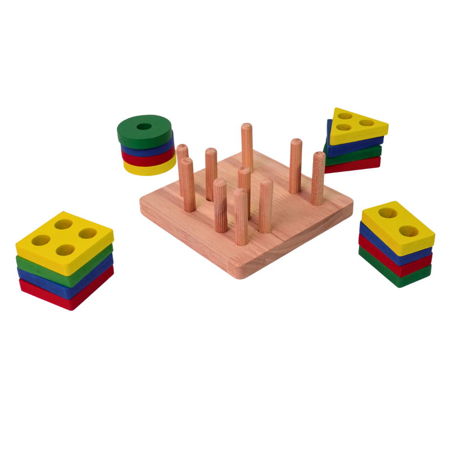 4 Shapes Stacking and Sorting Puzzle For Kids