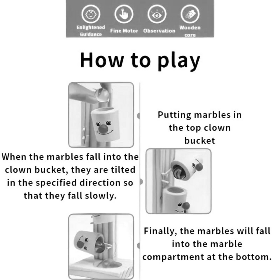 Plastic Basket Clown Ball – Fun Marble Game