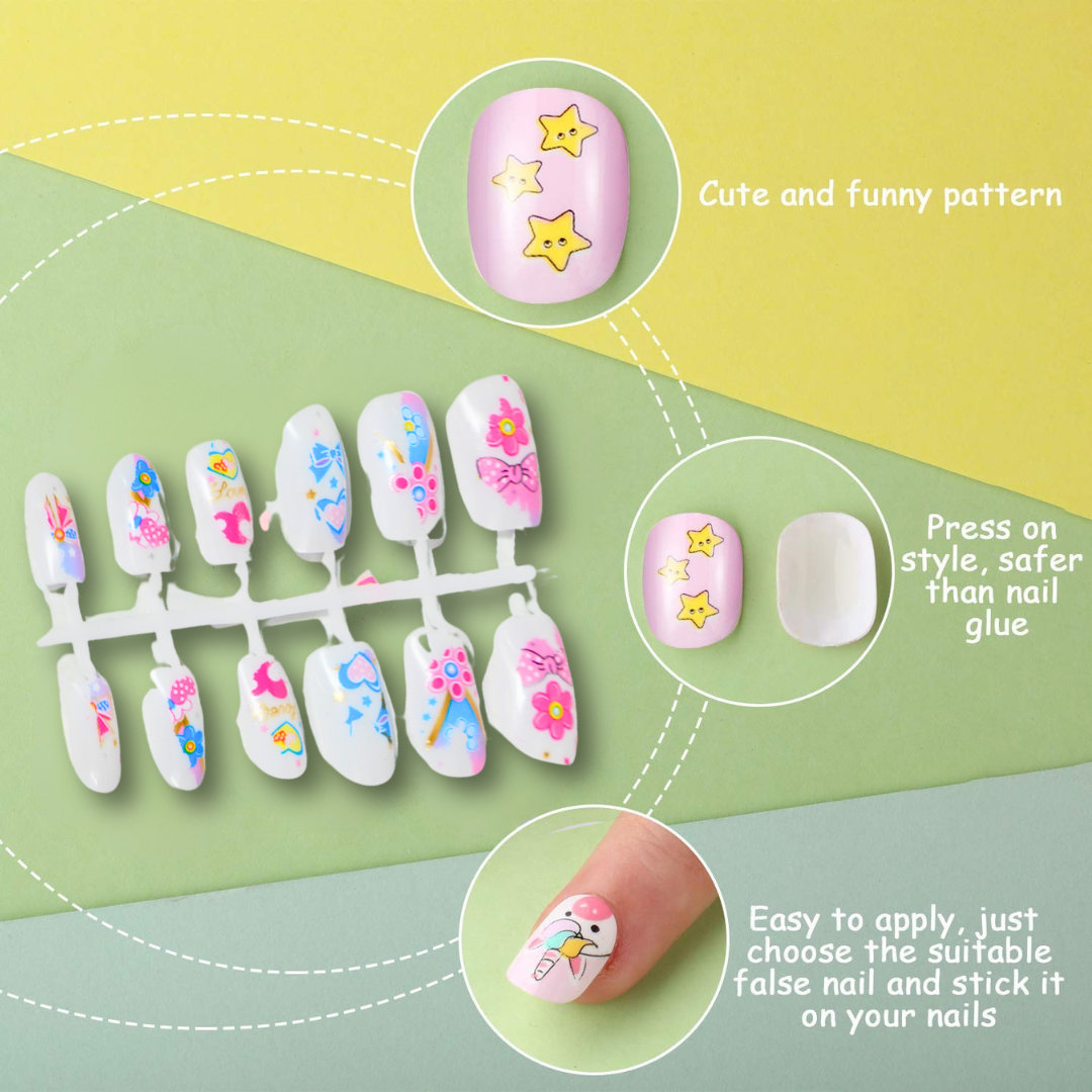 Nail Art Beads Set for Baby Girls | DIY Manicure & Decoration Kit | Safe, Washable and Creative Beauty Toy