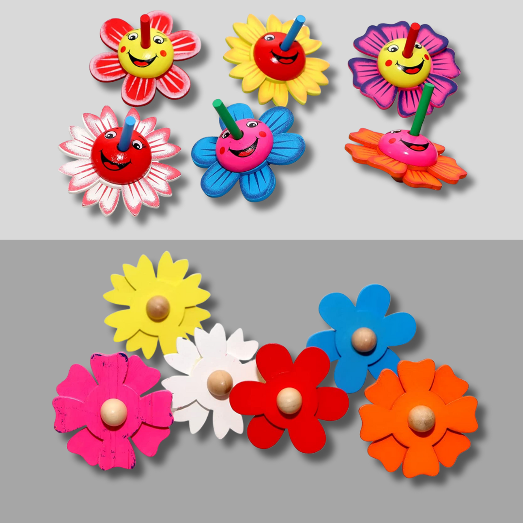 Flower Wooden Tops( Pack of 1 ) – KidsBestie