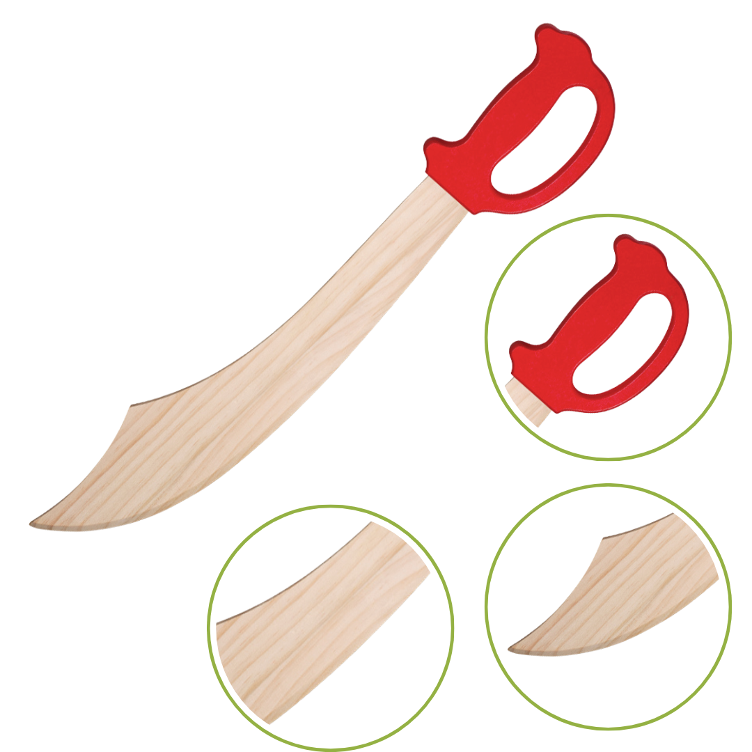 Wooden Sword with Handle for Kids Set of 1 | Safe & Durable Role-Play Toy