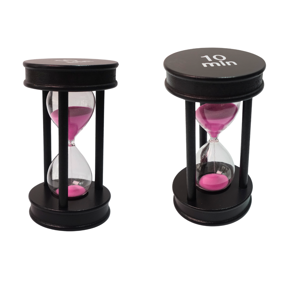 10 Min Hourglass Wooden Frame Sand Timer-1(Random colours will be send)