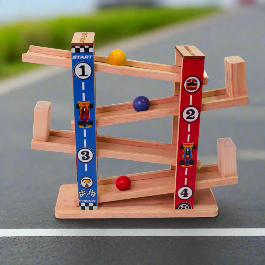 Wooden Ball Race Tracker for Kids