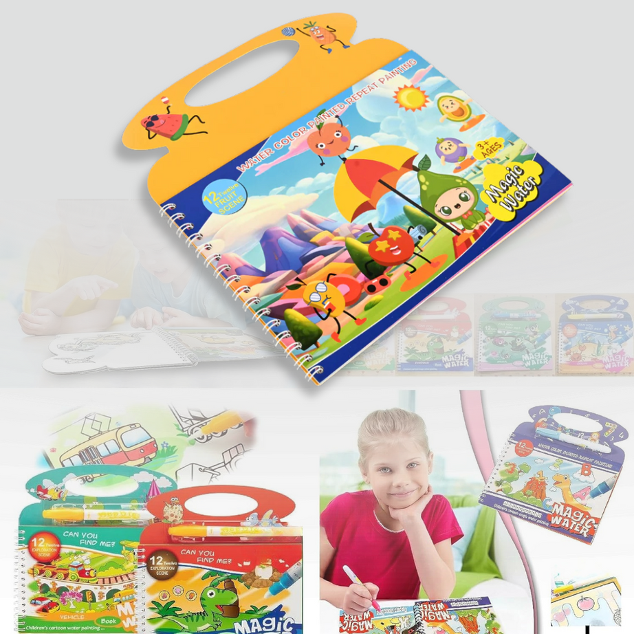 Magical Water Painting Book | Reusable Color Reveal Activity for Kids