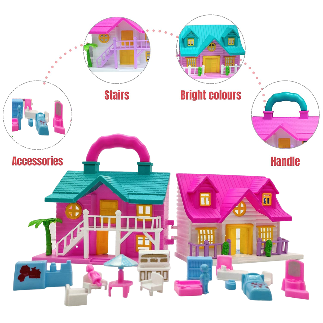 Beautiful Doll House | Pretend Play Set for Girls | Mini Furniture & Accessories | Creative Role Play Toy