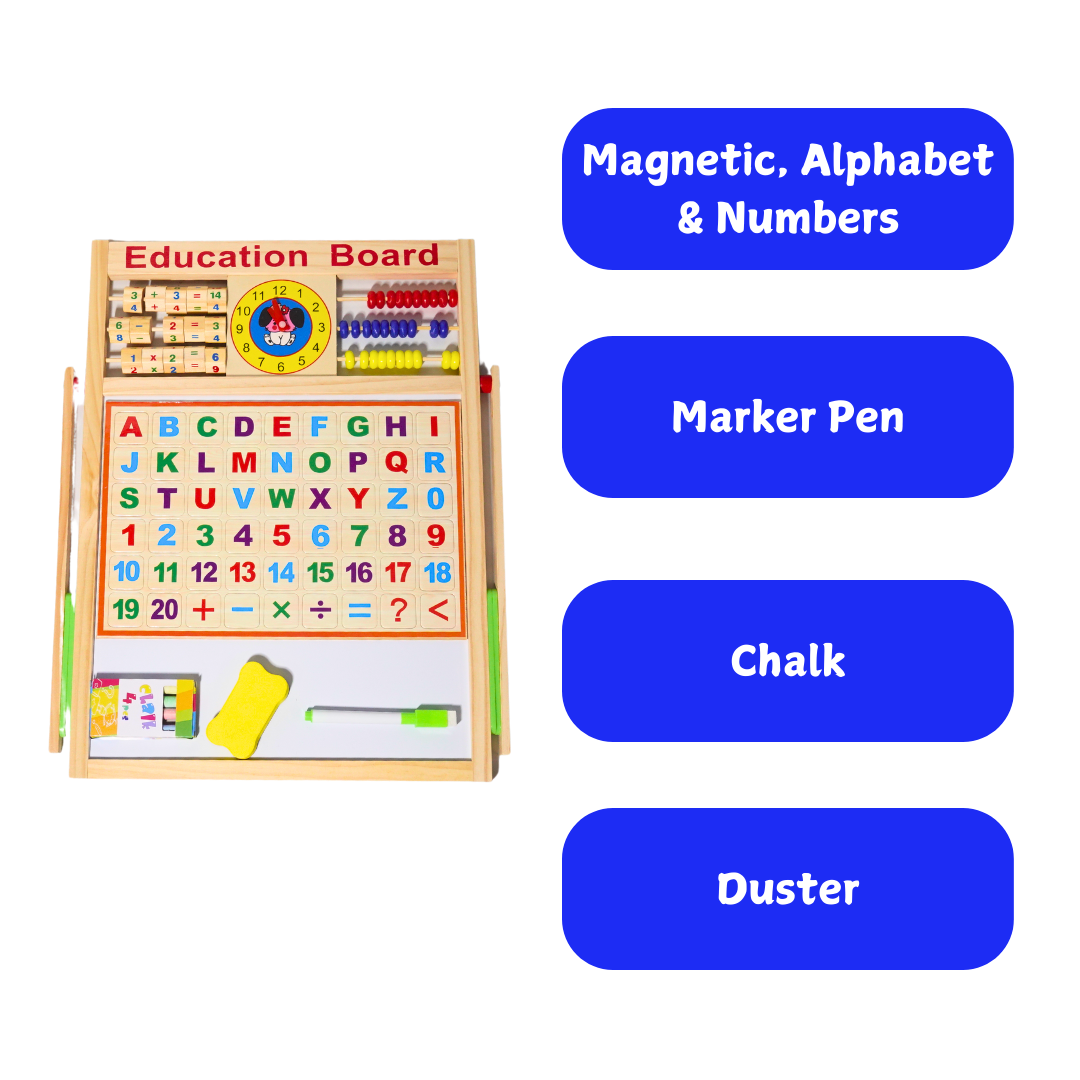 2 in 1 Double Sided Multipurpose Magnetic Education Board- Big