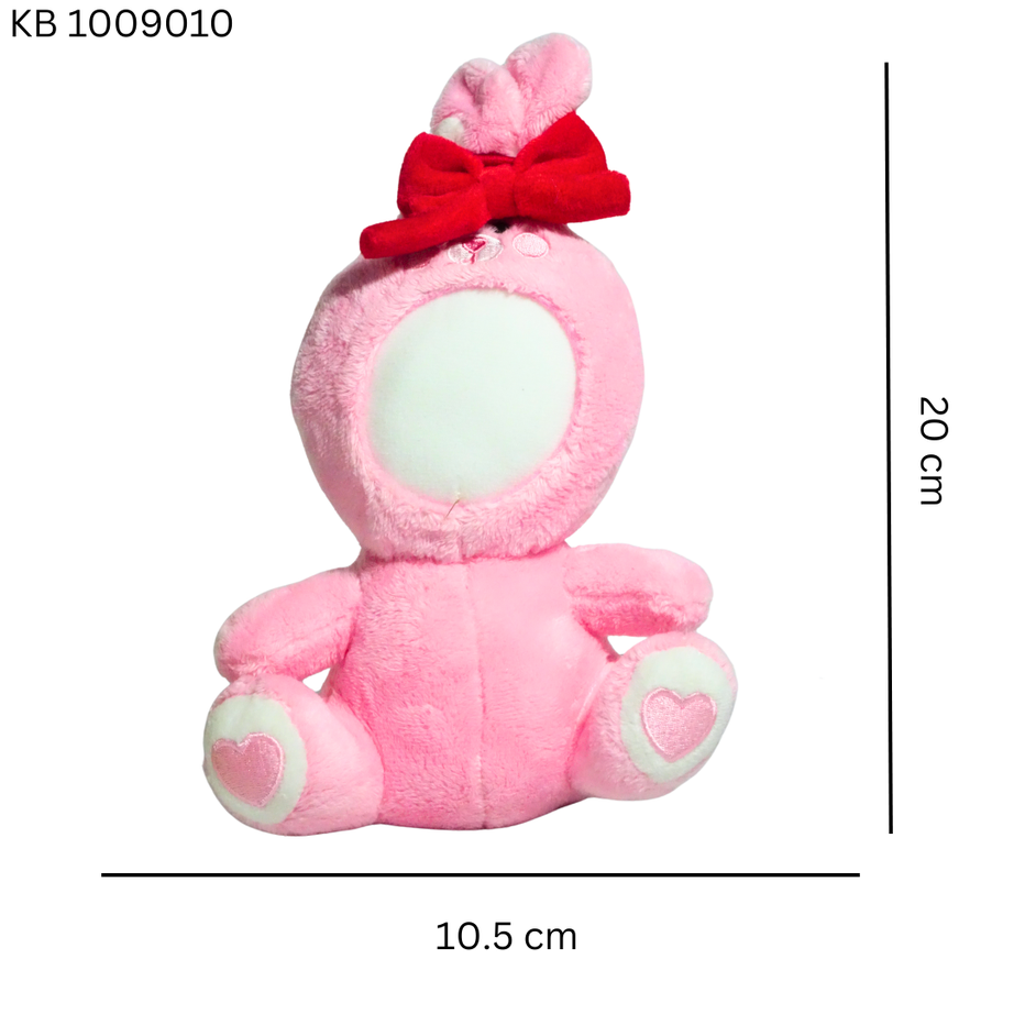 Pink Doll with red Bow Soft Toys for Kids