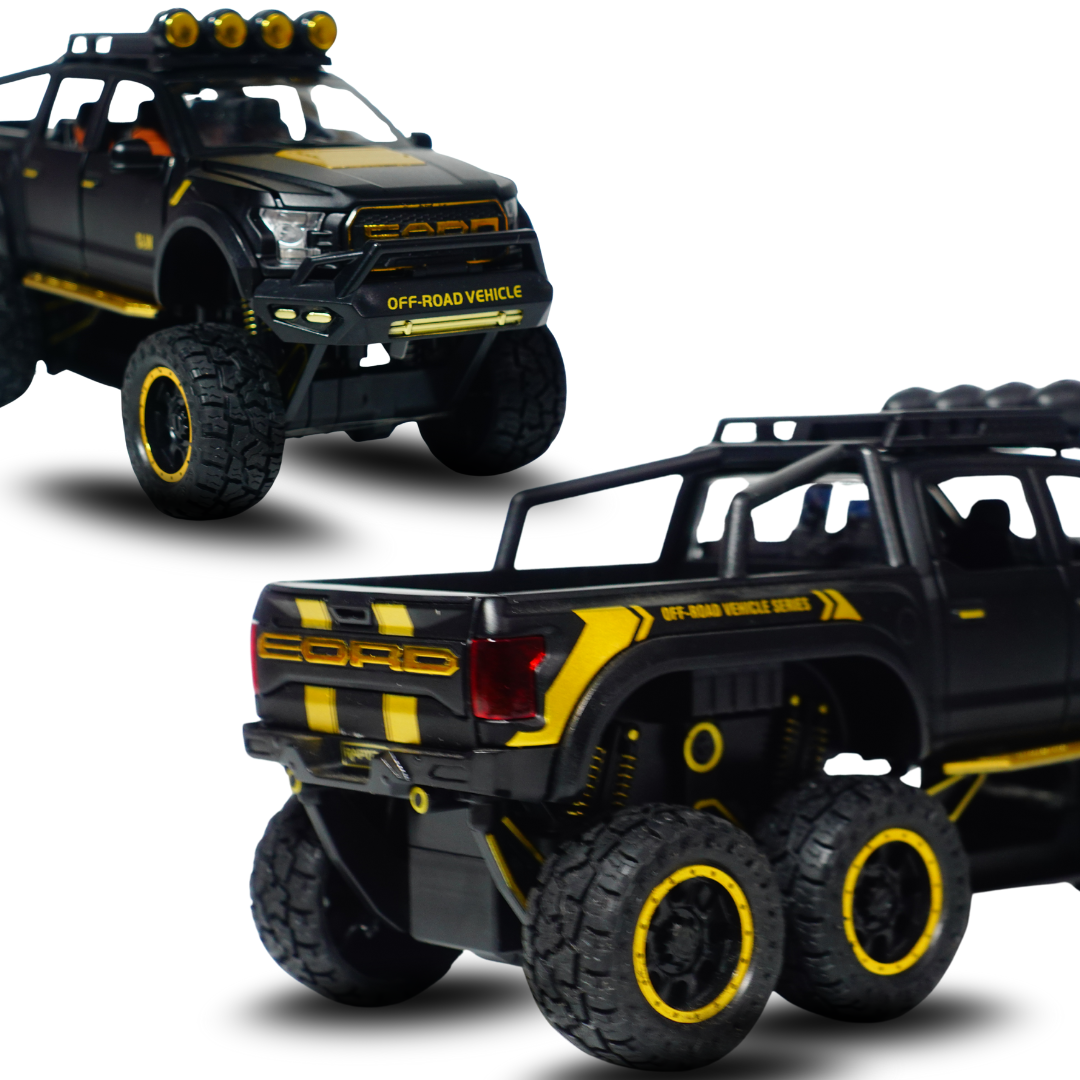 Die Cast Off-Road Vehicle | Pull Back Alloy Car Toy | Rugged Adventure Truck for Kids(Random colours)
