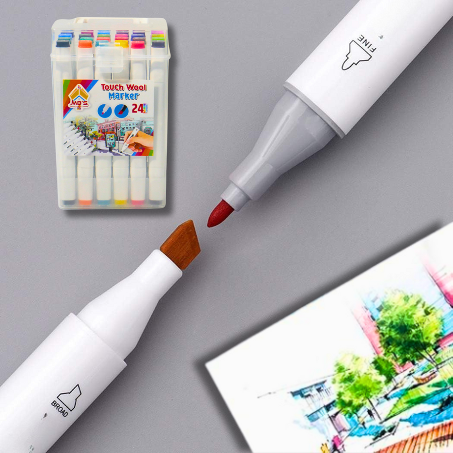 Touch Wool Marker – 24 PCS Set | KidsBestie