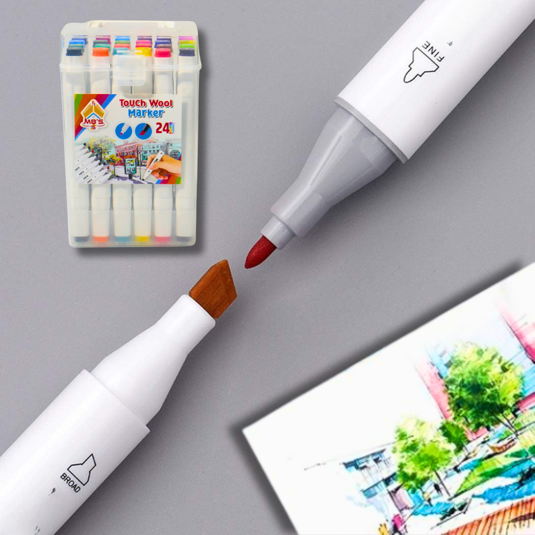 Touch Wool Marker – 24 PCS Set | KidsBestie