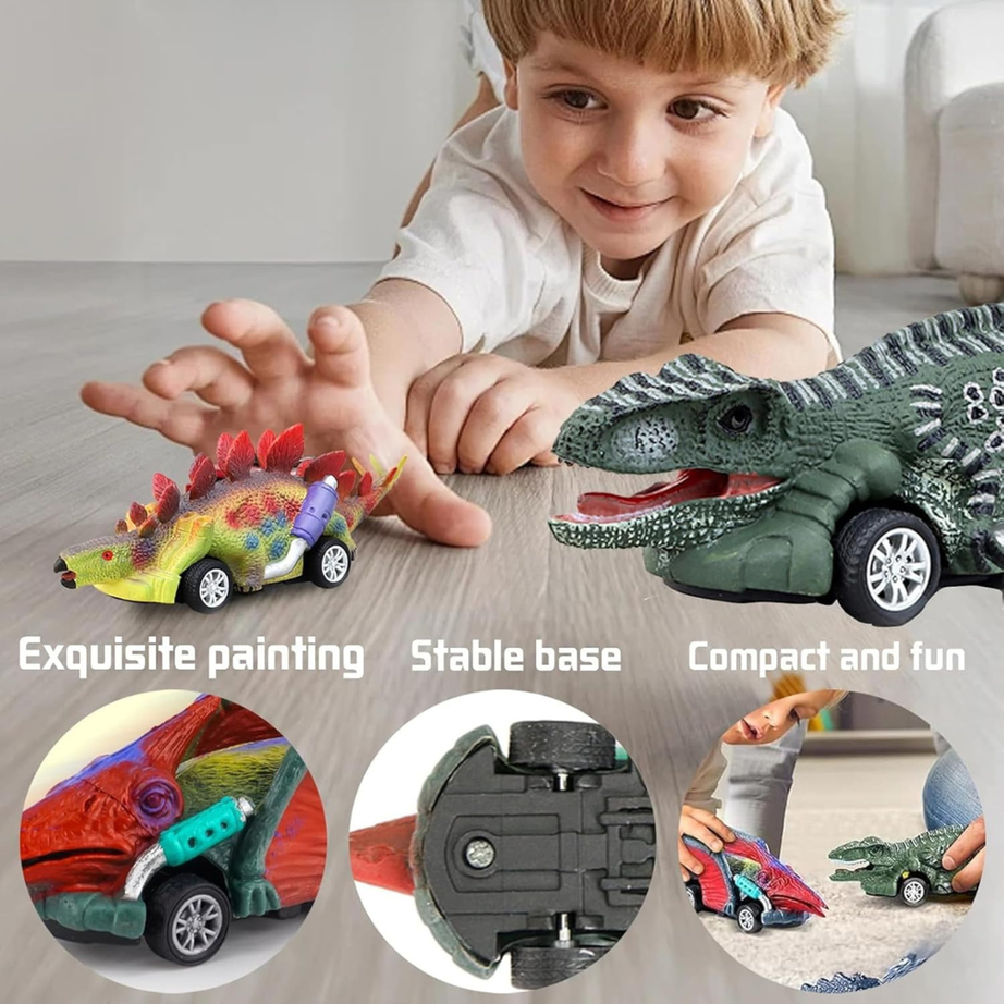 Dinosaur Racing Pull Back Racers – Set of 6 Cars | Dino-Themed Mini Vehicles for Kids | Fast, Fun &Roaring Adventures