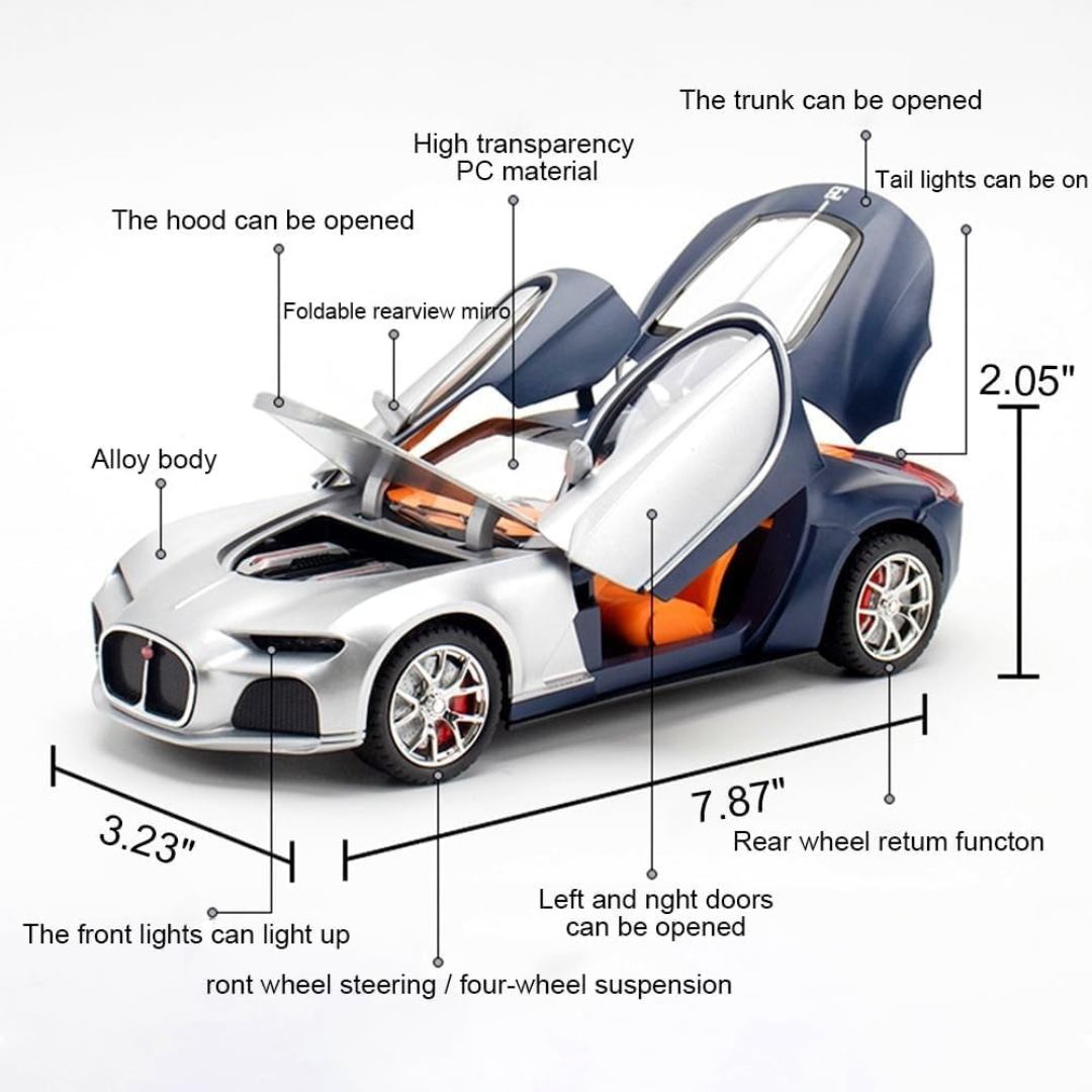Premium 1:24 Die-Cast Bugatti Atlantic Car with Zinc Alloy & ABS Plastic – Best Valentine Gift