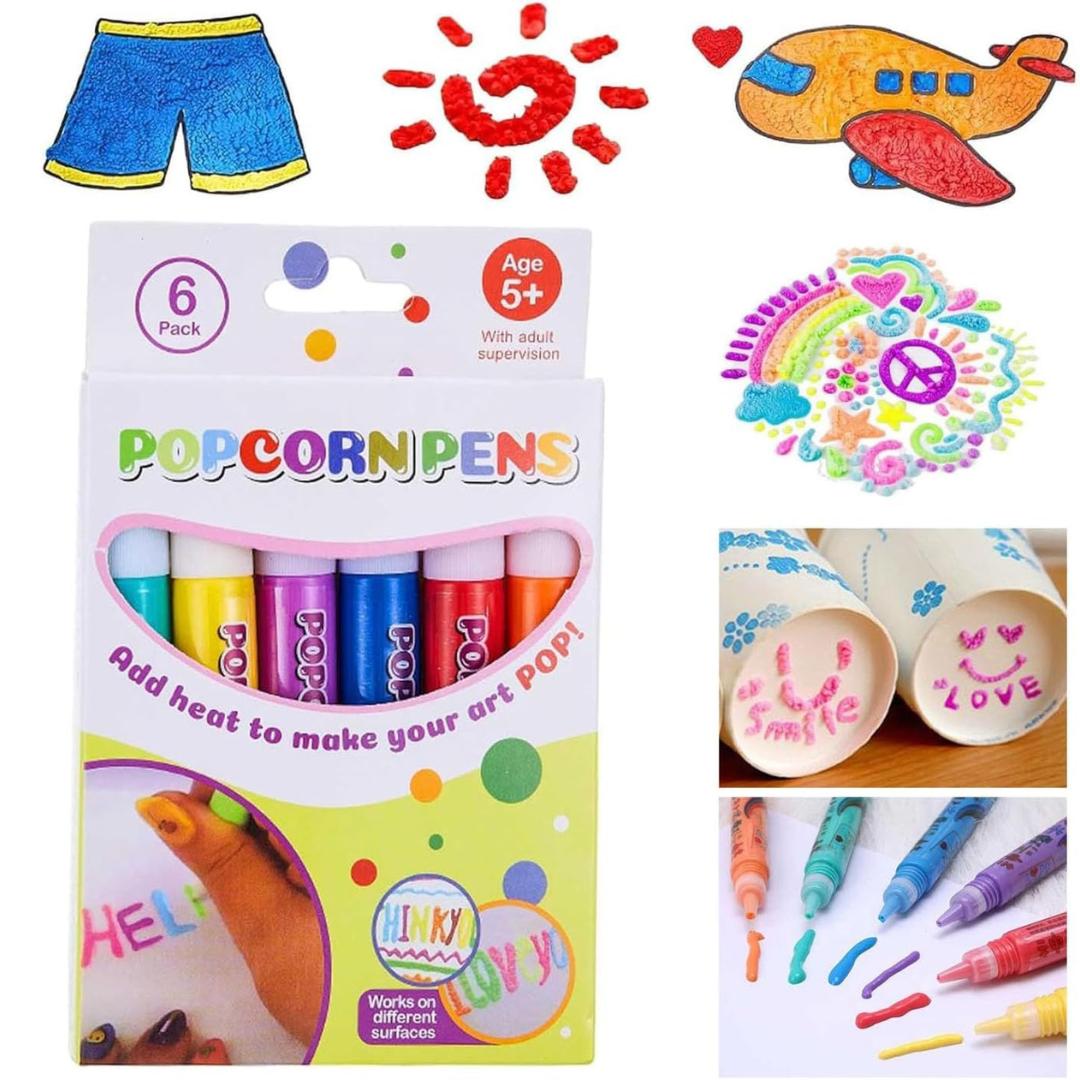 Popcorn Pens for Kids | Cute Stationery Gift | Smooth Writing Color Pen | Fun School Supplies