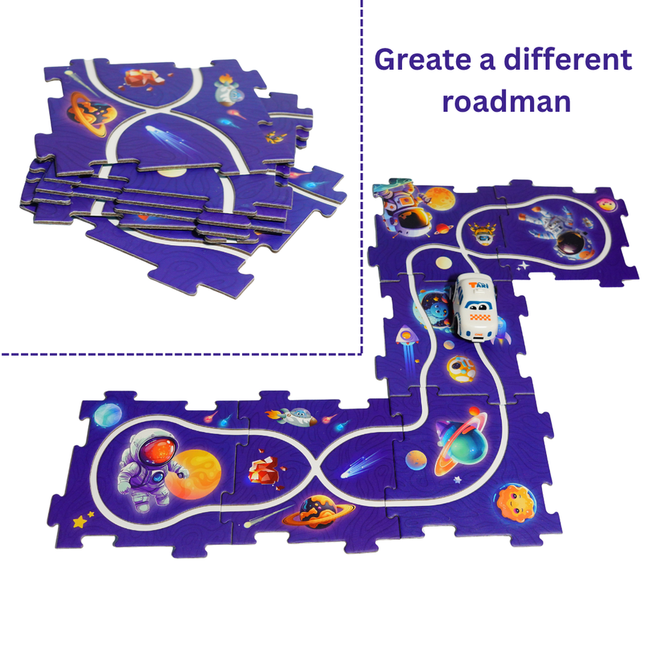 Space Car Track Assembly Set | Build & Race Galaxy Adventure Track | DIY Racing Toy for Kids