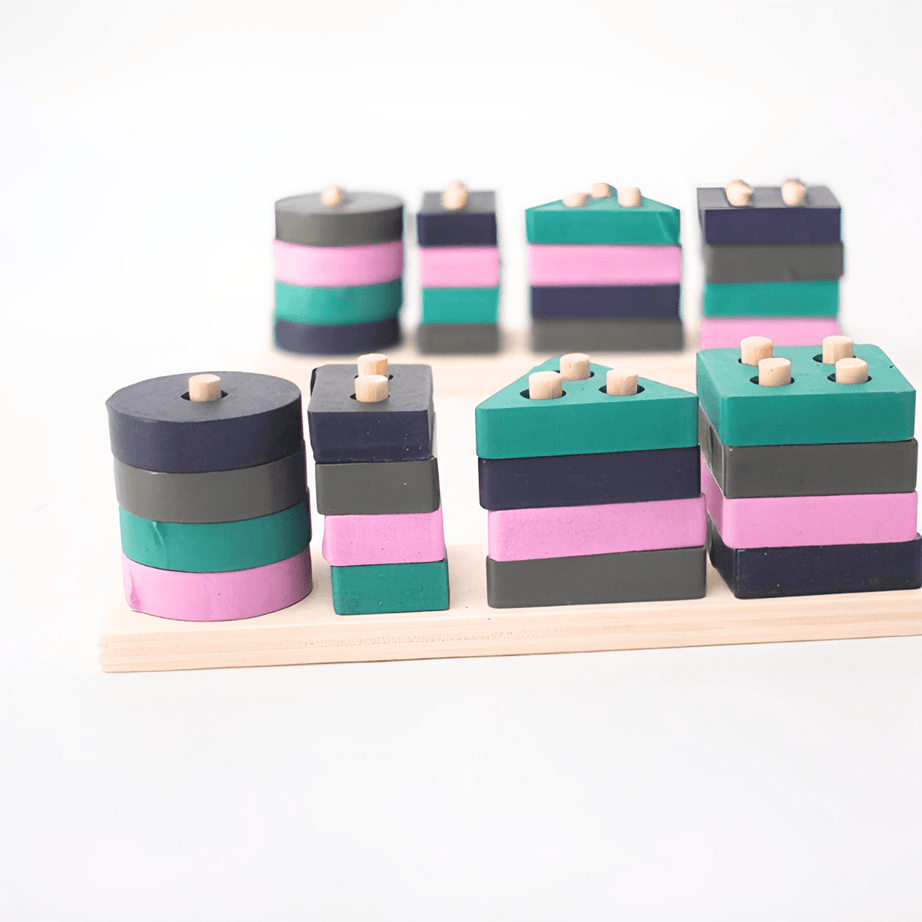 4 Shapes Mini Stacking and Sorting Puzzle Toys For Kids-1 Puzzle - Kids Bestie