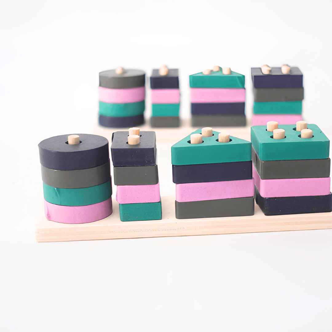 4 Shapes Mini Stacking and Sorting Puzzle Toys For Kids-1 Puzzle - Kids Bestie