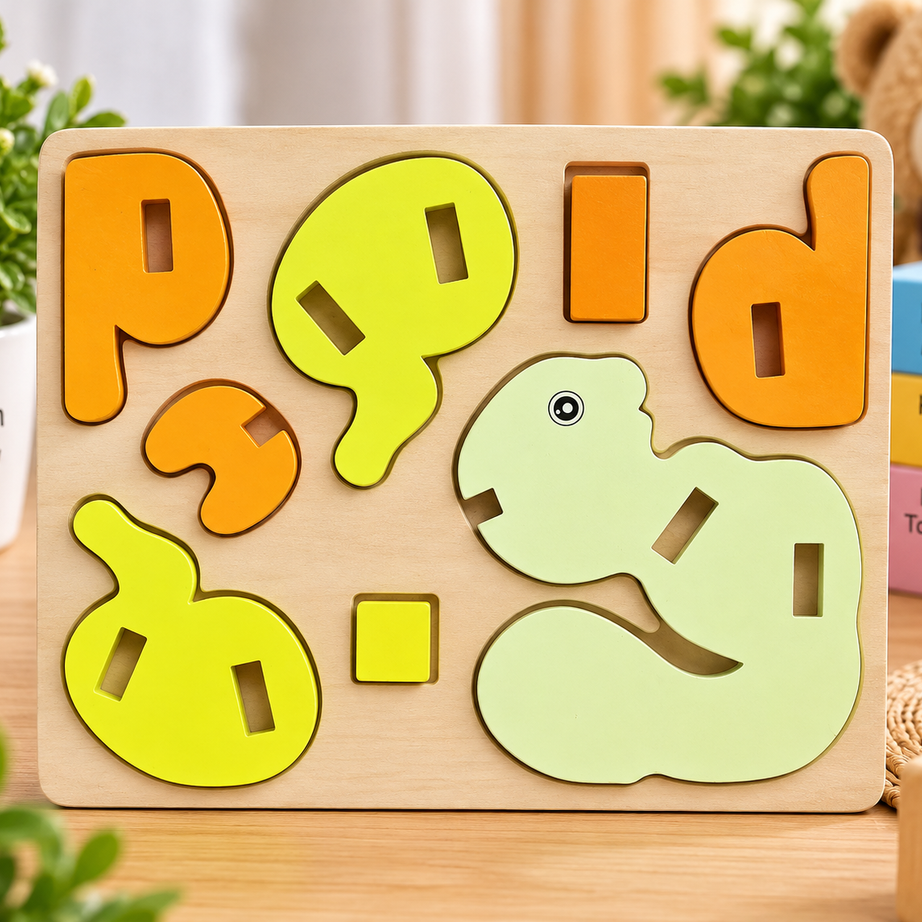 Wooden Animal Shape Matching & Assembly Puzzle – Montessori Educational Learning Toy for Kids