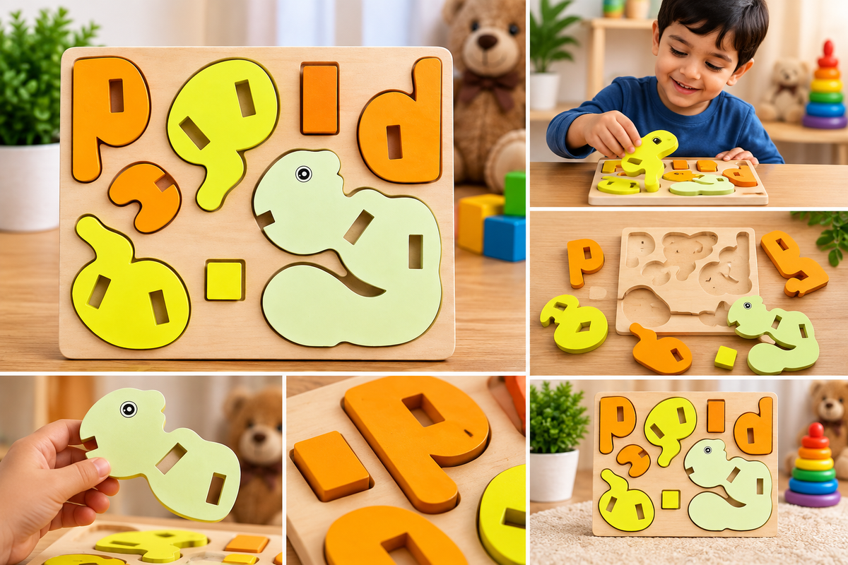Wooden Animal Shape Matching & Assembly Puzzle – Montessori Educational Learning Toy for Kids