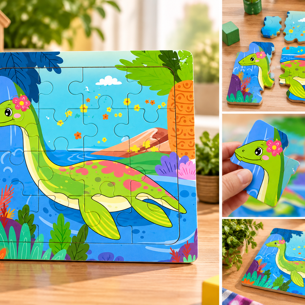 Kids Wooden Train Jigsaw Puzzle – Educational Learning Puzzle for Kids | Colorful Problem-Solving & Brain Development Toy