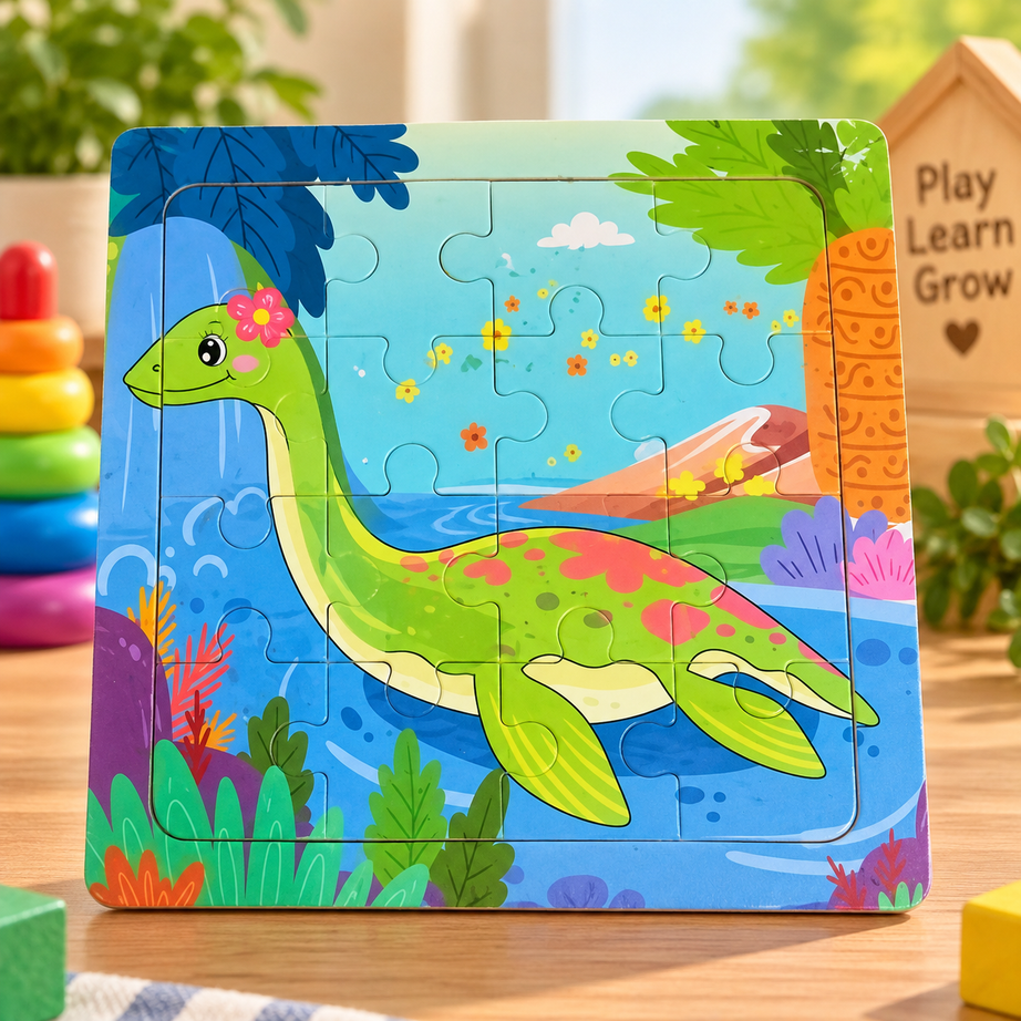 Kids Wooden Train Jigsaw Puzzle – Educational Learning Puzzle for Kids | Colorful Problem-Solving & Brain Development Toy