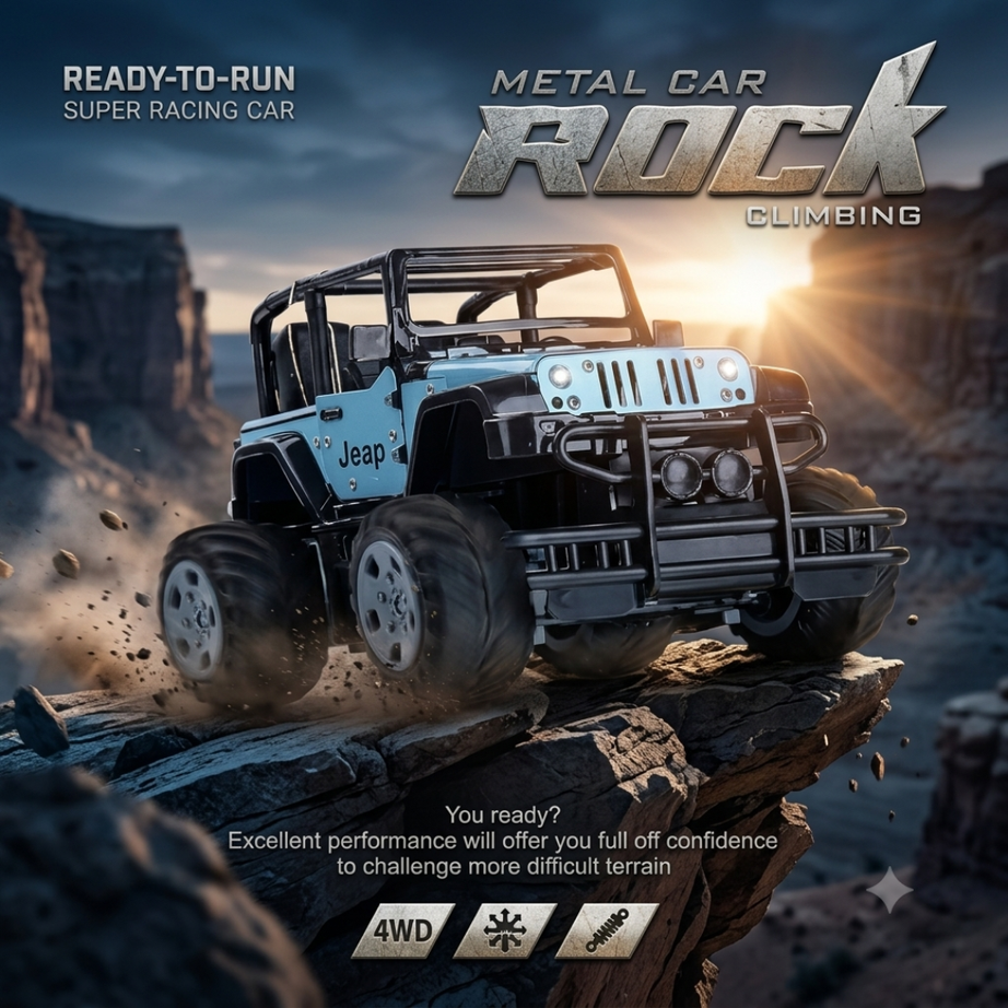 Metal car rock climbing