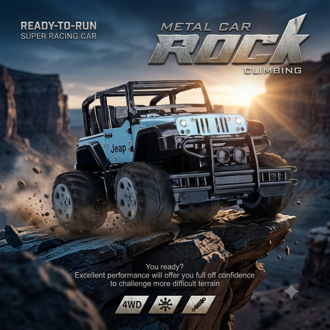 Metal car rock climbing