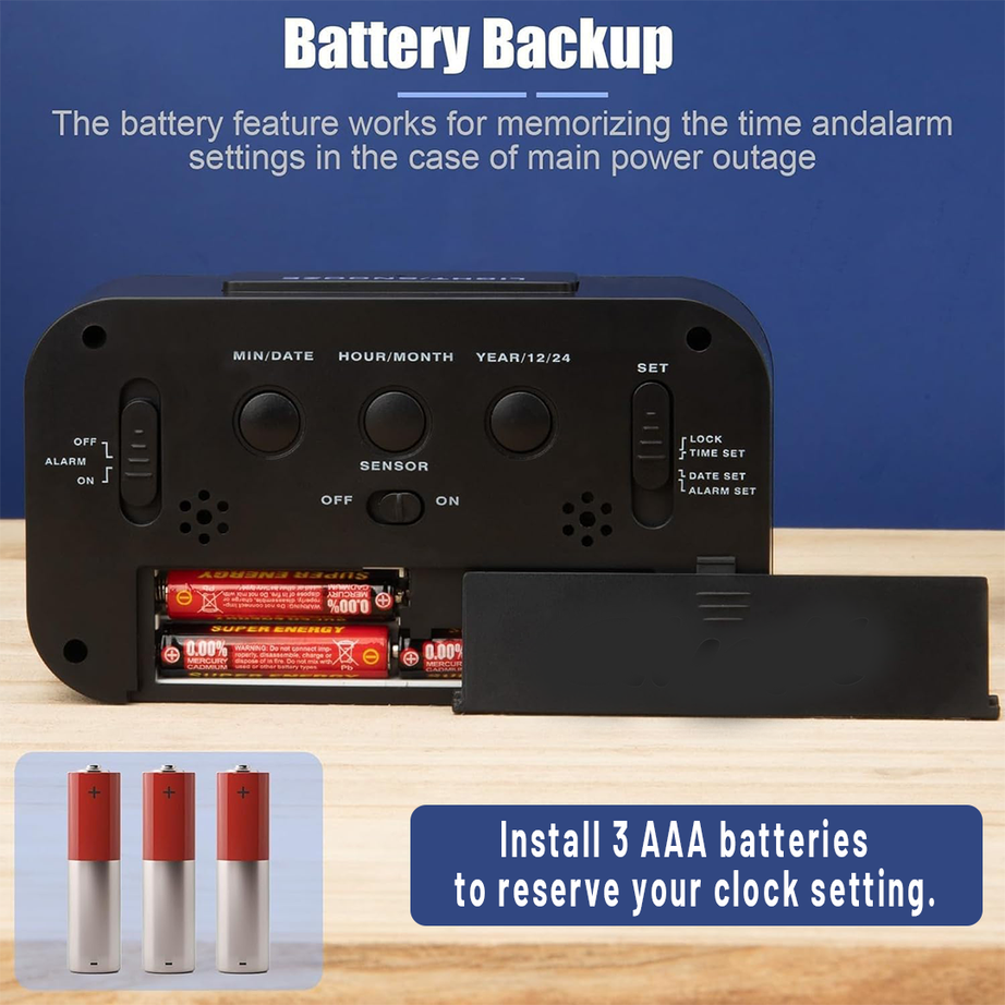Optically Controlled Liquid Crystal Alarm Clock | Smart Digital Display | Light Sensor & Temperature Display