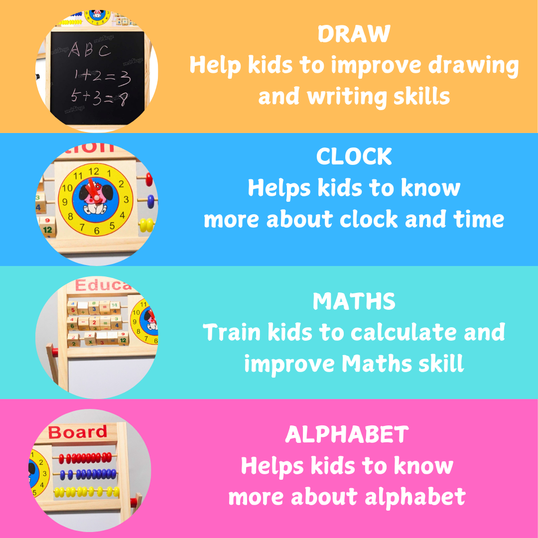 2 in 1 Double Sided Multipurpose Magnetic Education Board- Big