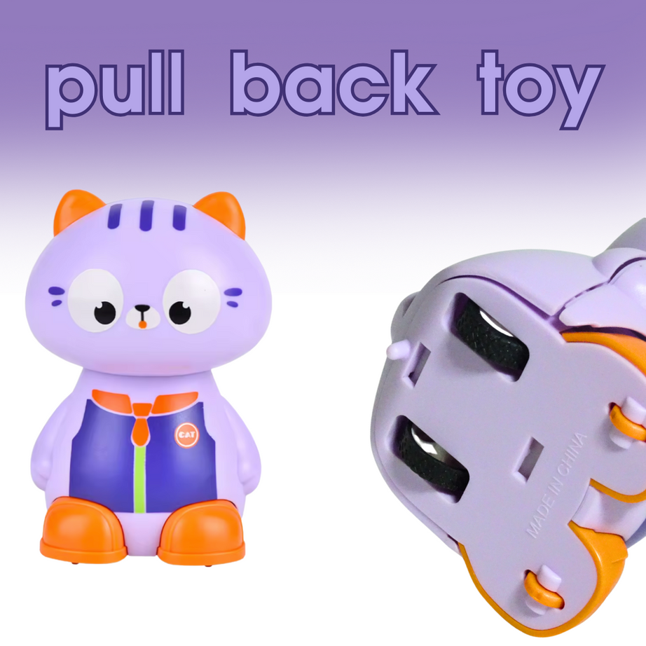 Funny Cat Pull Back Toy ( Random Colours)
