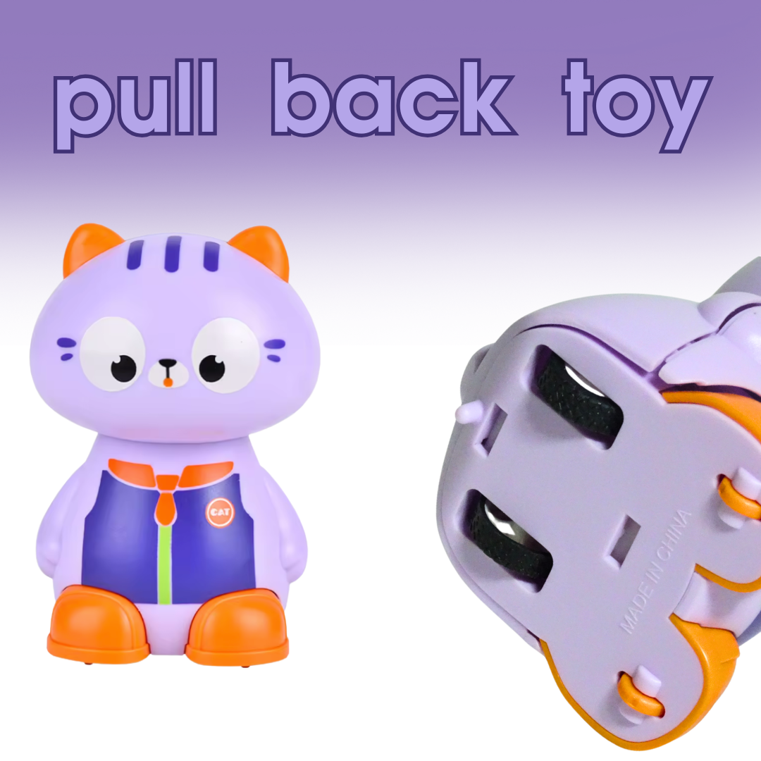Funny Cat Pull Back Toy ( Random Colours)