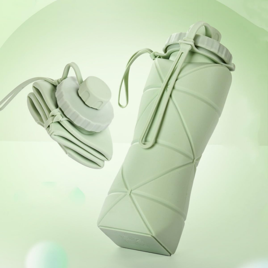 Foldable Silicone Water Bottle | Portable, Leak-Proof & Reusable | Travel, Gym & School Bottle