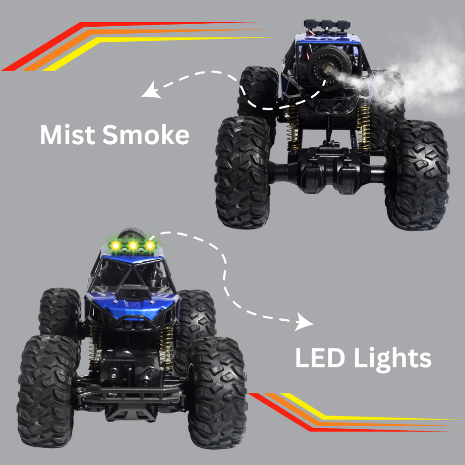 RC MOKA BigSize Cars with 720P Hd FPV WiFi Camera | Spray Function With Mobile Stand | Off-Road Remote Control Truck Monster Trucks