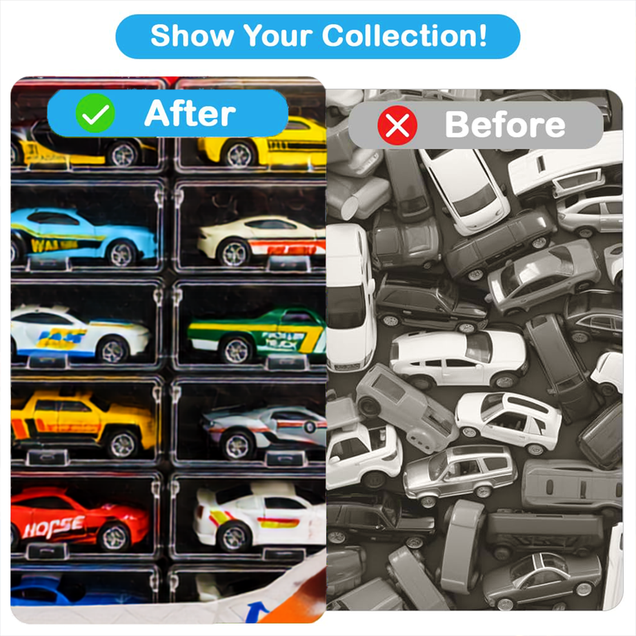 18 Pcs Die-Cast Metal Alloy Sports Car Set with Handle Crystal Case