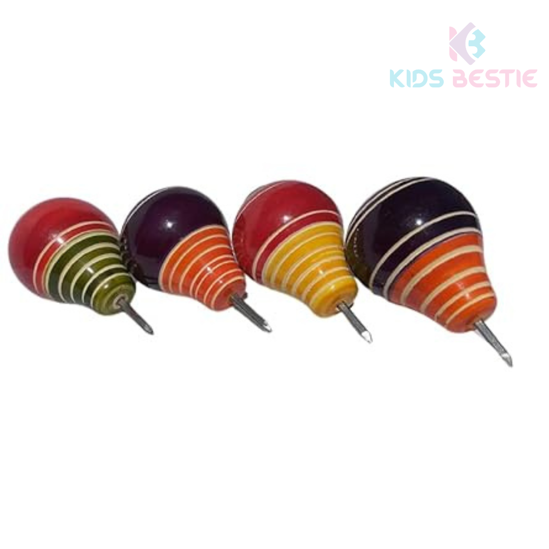 Wooden Nail Tops for Kids(Random Colours)