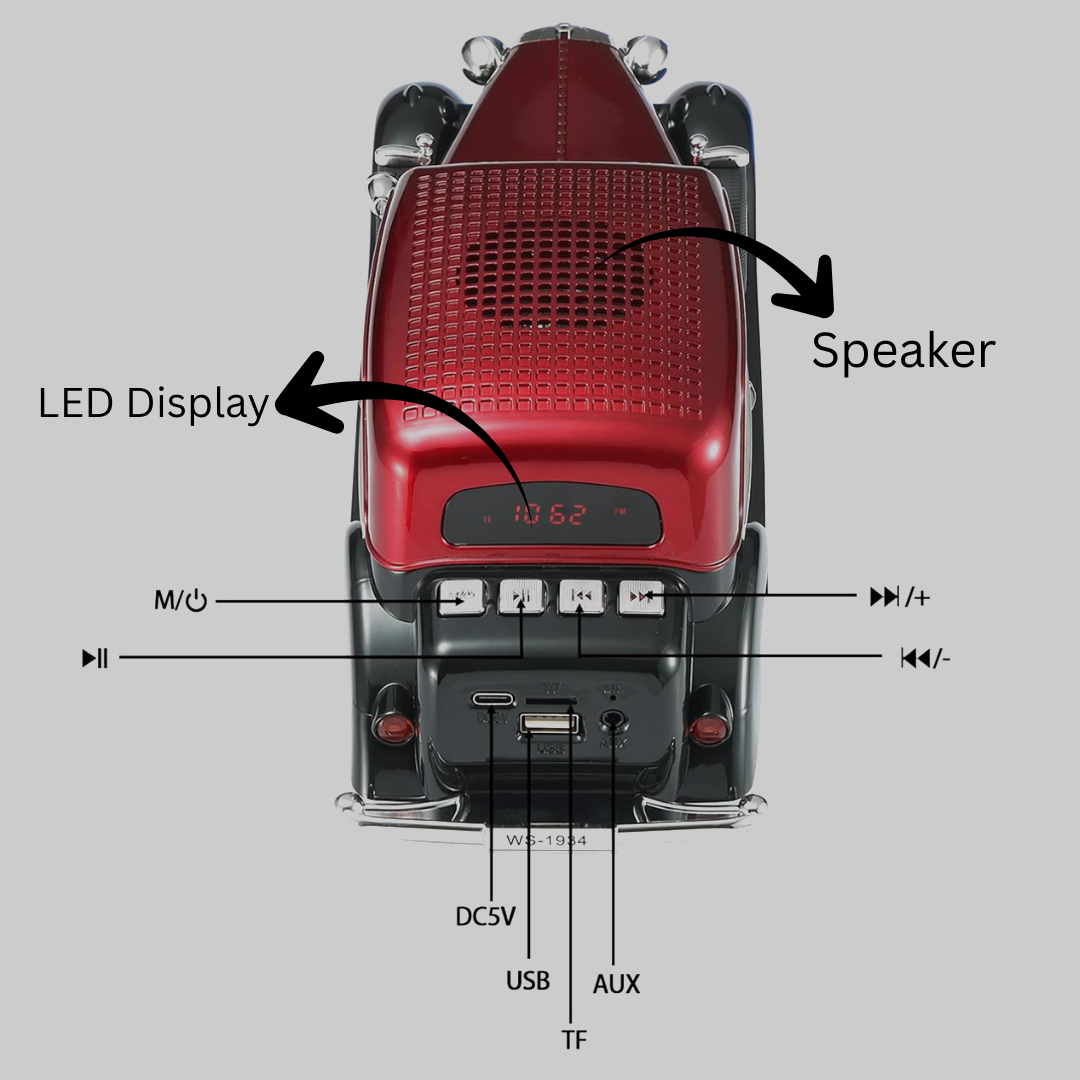 Music Car Speaker – Wireless Sound System with LED Lights(Random Colours)