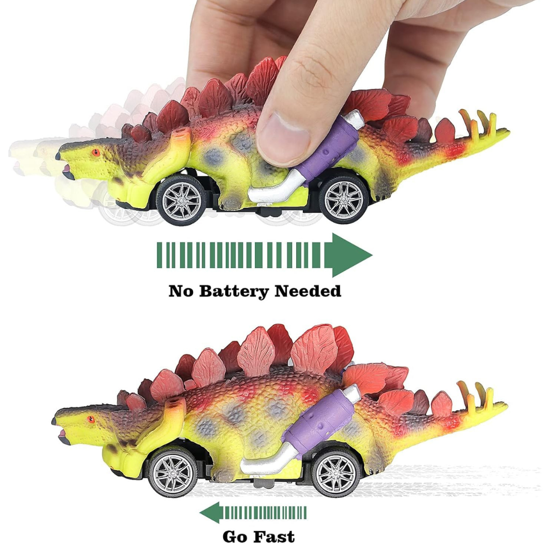 Dinosaur Racing Pull Back Racers – Set of 6 Cars | Dino-Themed Mini Vehicles for Kids | Fast, Fun &Roaring Adventures