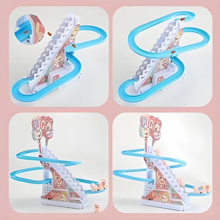 Slide Toy Set – Funny Automatic Stair-Climbing Race Track Set | KidsBestie
