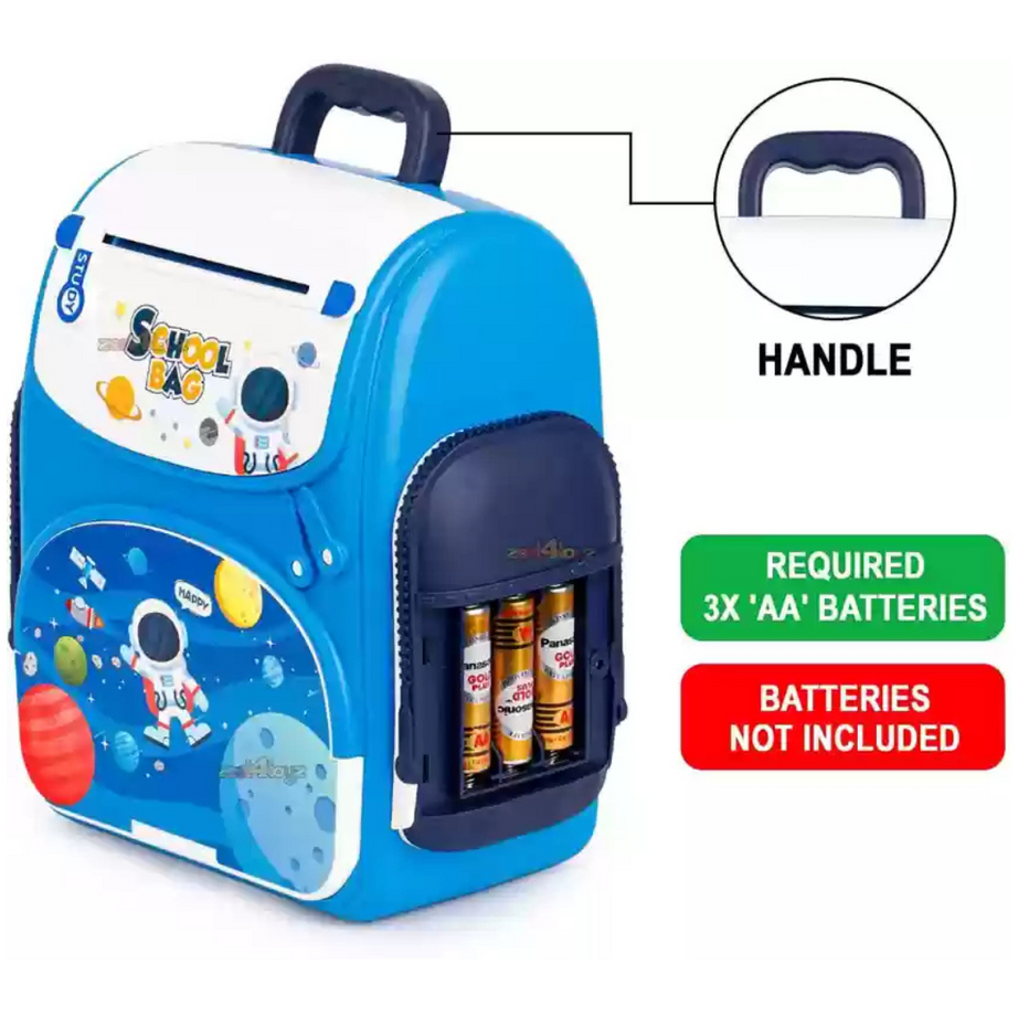 School Bag Money Bank for Kids with Password and Fingerprint Lock Toy Coin Bank