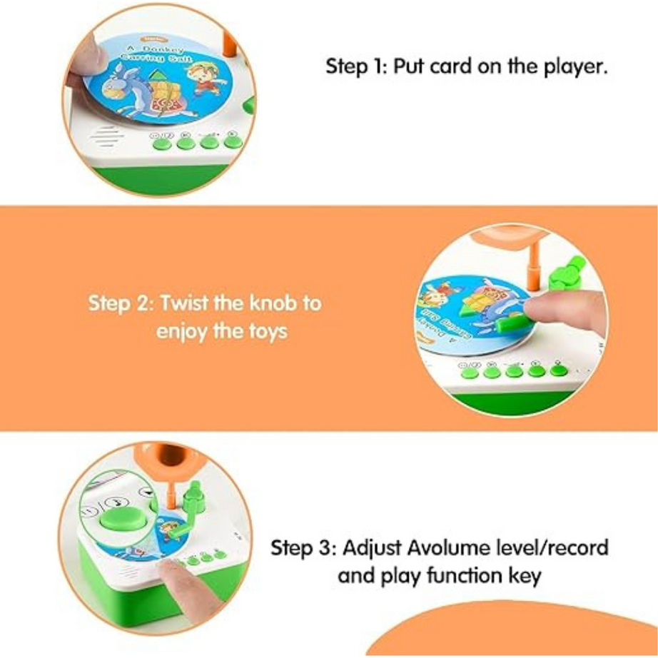 Children's Storytelling Phonograph Music Player | Kids Gramophone with 96 Cards  – KidsBestie
