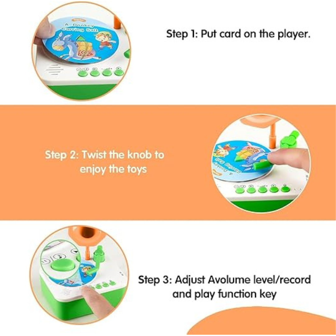 Children's Storytelling Phonograph Music Player | Kids Gramophone with 96 Cards  – KidsBestie