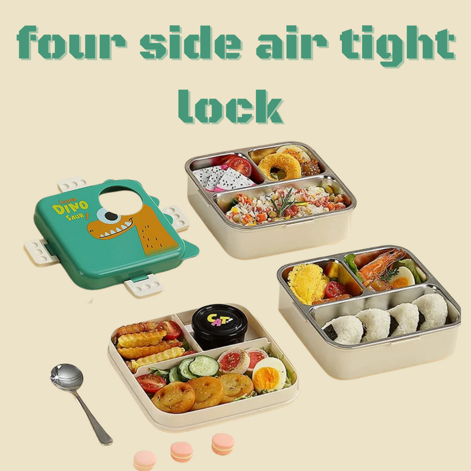 Super Dino 2-Layer Stainless Steel Lunch Box | KidsBestie