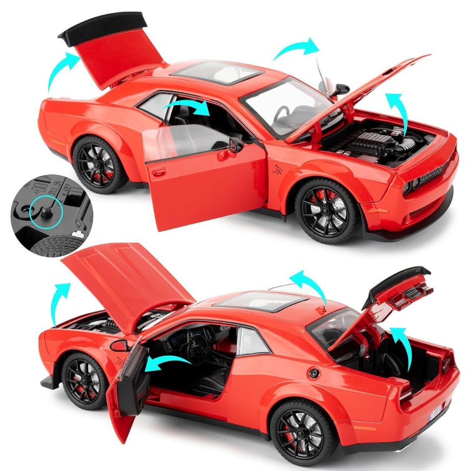 Premium 1:24 Die-Cast Dodge Challenger Car with All Door Opening and Sound – Best Valentine Gift