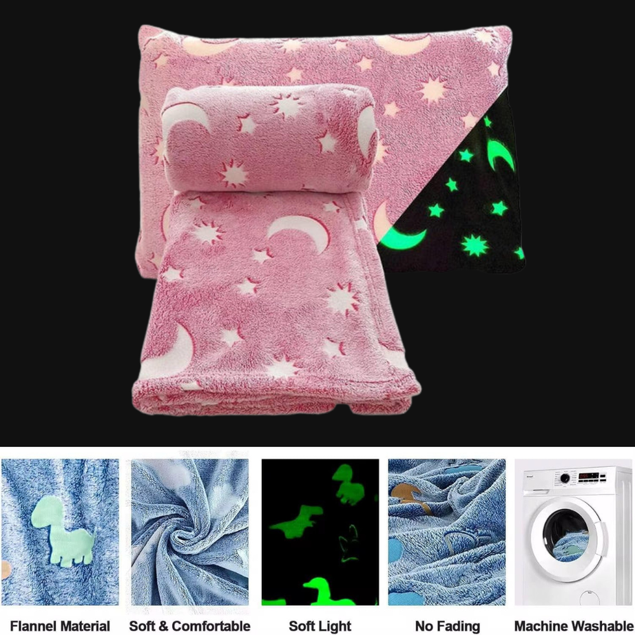 Glow Magic Blanket With 2 Glow Animals Combo