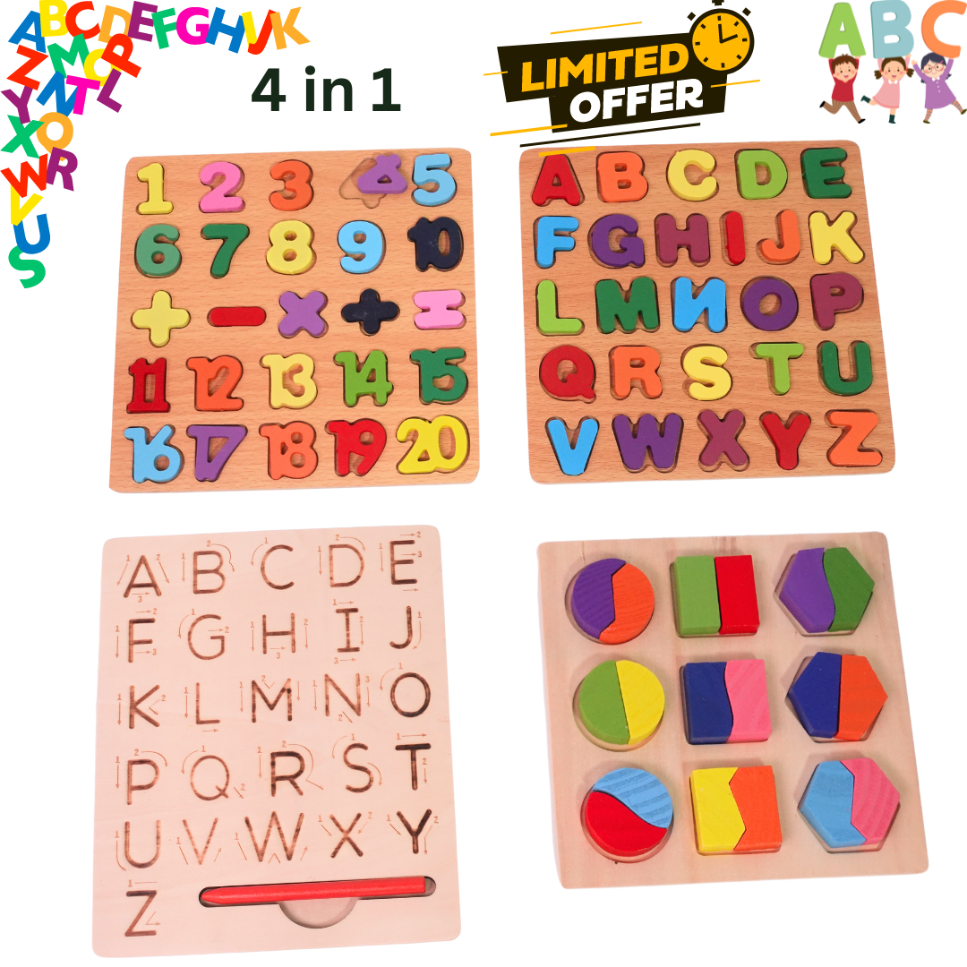 COMBO of 4 Puzzles for Kids