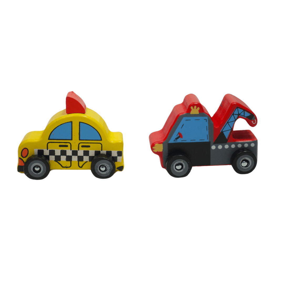 5 Cute Medium Wooden Cars for Kids Age 3+(Random design will be send) - Kids Bestie