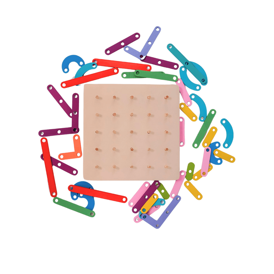 50 Pieces Montessori Nail Wooden Board - Kids Bestie