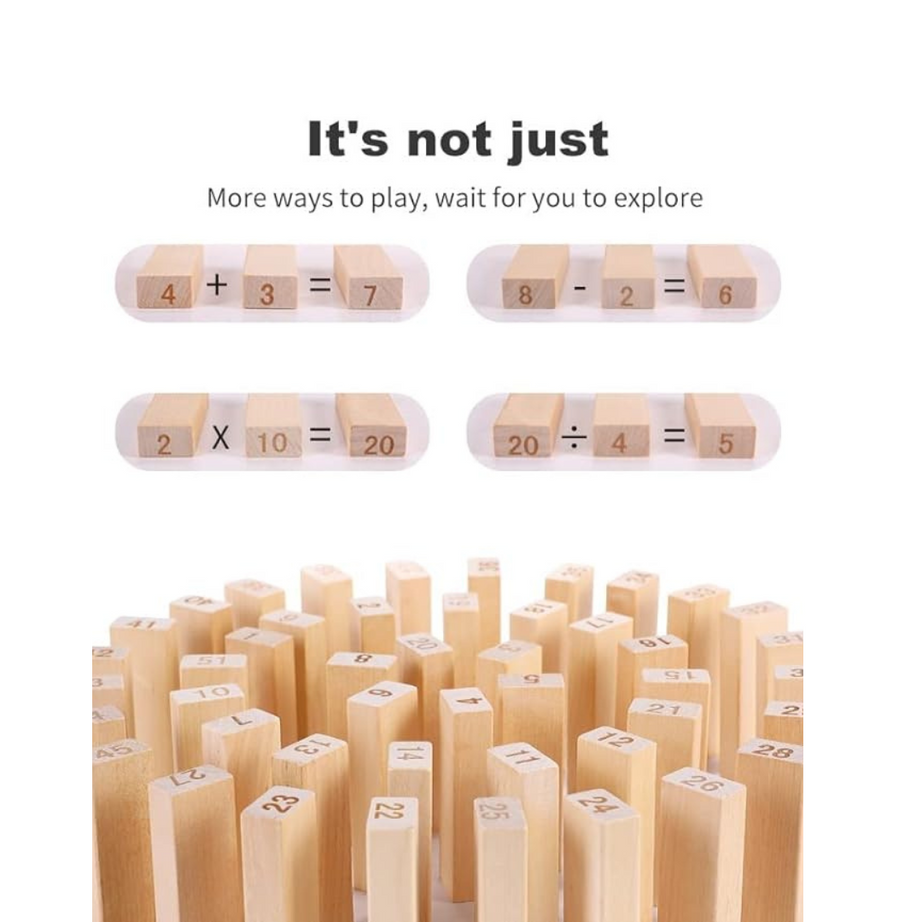 Kidsbestie- 54 Pcs Blocks Big Wooden Wiss Toy, Balancing & Stacking Toys for Kids